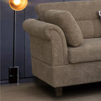 Diego 103.5 Fabric Sectional Sofa with Right Facing Chaise, Storage Ottoman, and 2 Accent Pillows