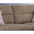 Diego 103.5 Fabric Sectional Sofa with Right Facing Chaise, Storage Ottoman, and 2 Accent Pillows