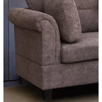 Diego 103.5 Fabric Sectional Sofa with Right Facing Chaise, Storage Ottoman, and 2 Accent Pillows