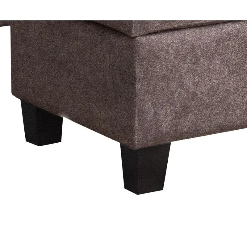 Diego 103.5 Fabric Sectional Sofa with Right Facing Chaise, Storage Ottoman, and 2 Accent Pillows