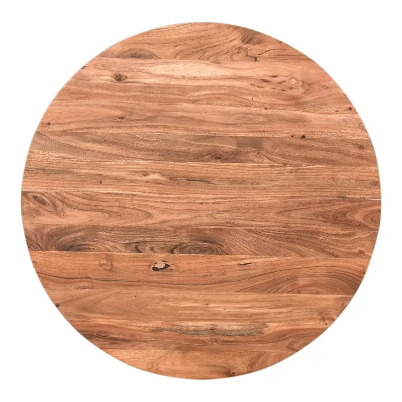 Aurelle Home Modern Solid Acacia Wood Round Base Coffee Table