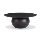 Aurelle Home Modern Solid Acacia Wood Round Base Coffee Table