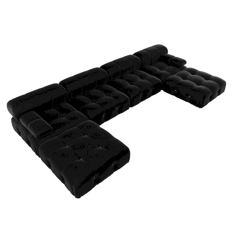 Black Velvet Free Combination Modular Sectional Sofa
