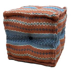 HERAT ORIENTAL Handmade Indo Wool and Jute Kilim Pouf