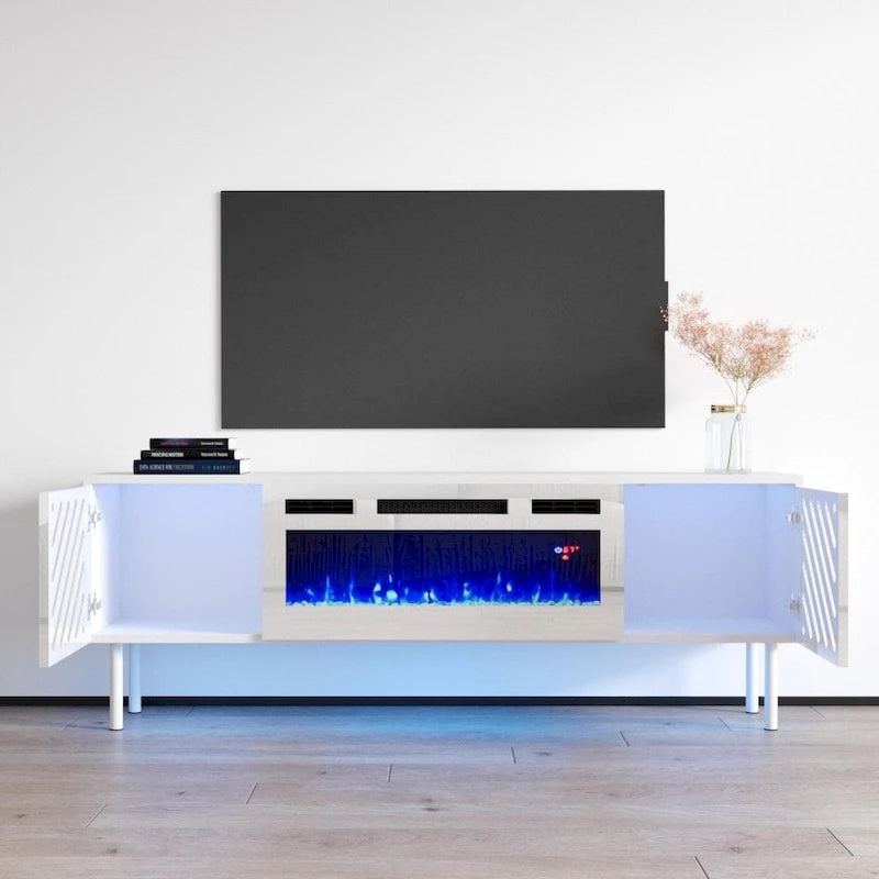 Laser WH-EF Electric Fireplace 63 TV Stand