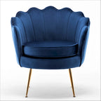 Cavett 28.3 Wide Velvet Barrel Chair with Gold Metal Legs