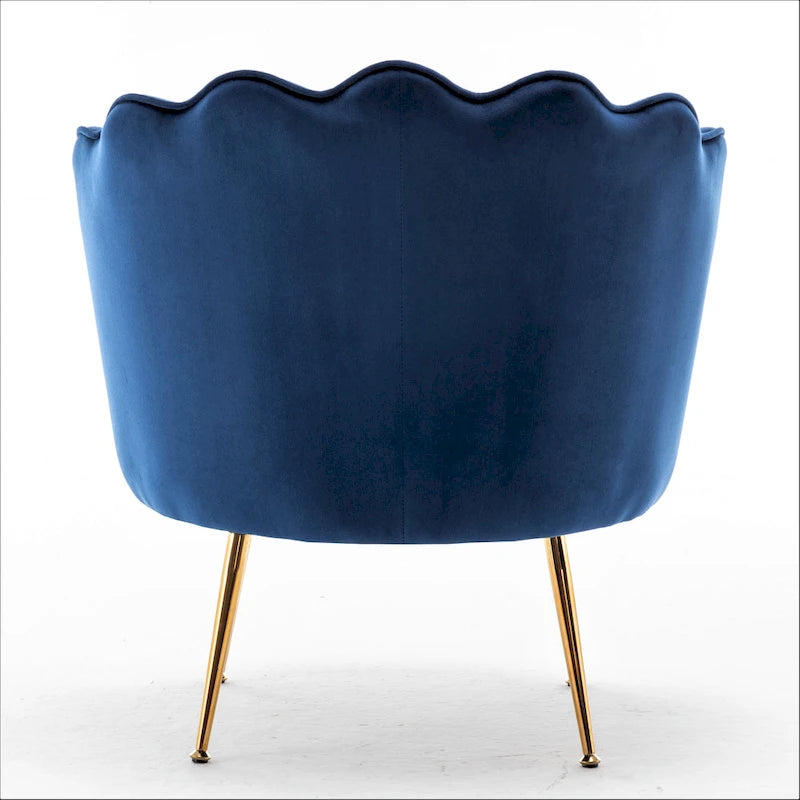 Cavett 28.3 Wide Velvet Barrel Chair with Gold Metal Legs