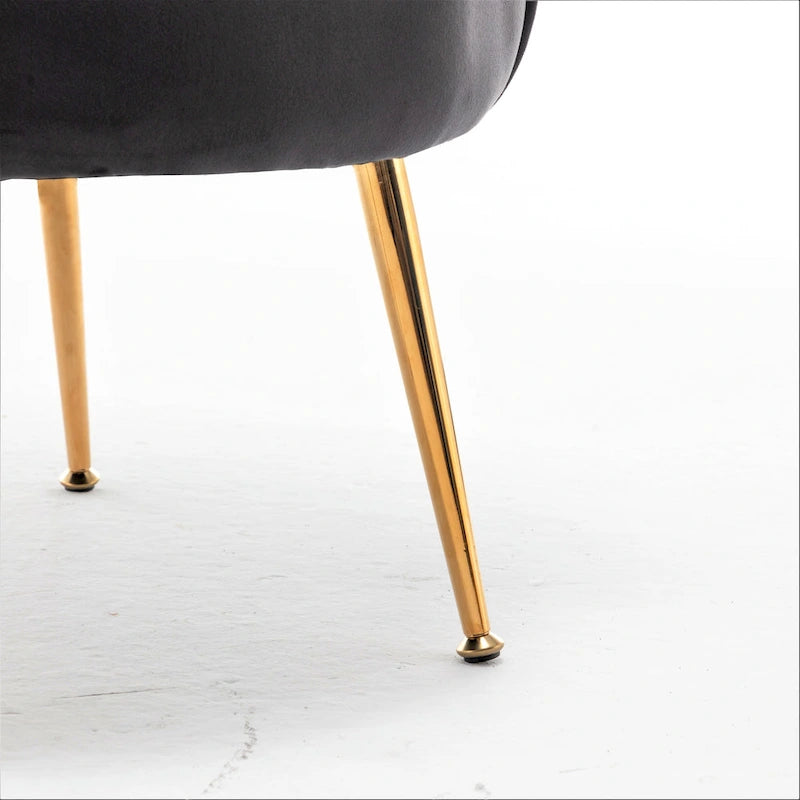 Cavett 28.3 Wide Velvet Barrel Chair with Gold Metal Legs