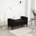 Elegant Upholstered Bench,with Wood Legs