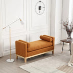 Elegant Upholstered Bench,with Wood Legs