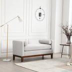 Elegant Upholstered Bench,with Wood Legs