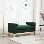 Elegant Upholstered Bench,with Wood Legs