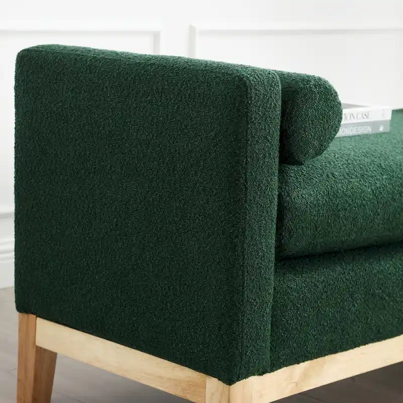 Elegant Upholstered Bench,with Wood Legs