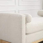 Elegant Upholstered Bench,with Wood Legs