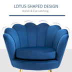HOMCOM Elegant Velvet Fabric Accent Chair/Leisure Club Chair with Gold Metal Legs for Living Room - 29.5 x 24.75 x 28.75