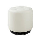 Round Leatherette Upholstered Ottoman