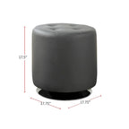 Round Leatherette Upholstered Ottoman