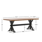 Eleanor 78-inch Oak Dining Table with X-base by iNSPIRE Q Classic