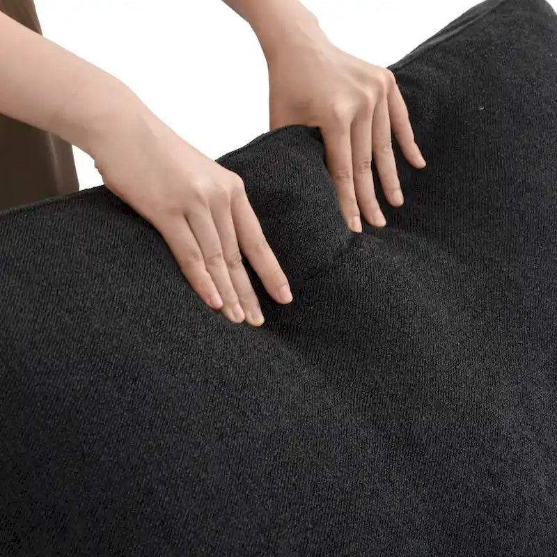 Black Commix Down Filled Overstuffed Sectional Sofa with Ottoman