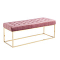 Porthos Home Wenn Tufted Velvet Bench with Gold Chrome Legs