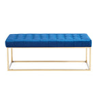 Porthos Home Wenn Tufted Velvet Bench with Gold Chrome Legs