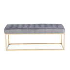 Porthos Home Wenn Tufted Velvet Bench with Gold Chrome Legs