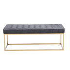 Porthos Home Wenn Tufted Velvet Bench with Gold Chrome Legs