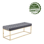 Porthos Home Wenn Tufted Velvet Bench with Gold Chrome Legs