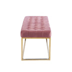 Porthos Home Wenn Tufted Velvet Bench with Gold Chrome Legs