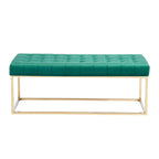 Porthos Home Wenn Tufted Velvet Bench with Gold Chrome Legs