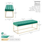 Porthos Home Wenn Tufted Velvet Bench with Gold Chrome Legs