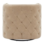 Leslie Top Grain Leather Swivel Tufted Chair