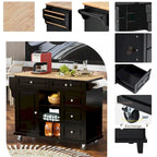 52.8 in. Rolling Kitchen Island with Storage and 5 Drawers