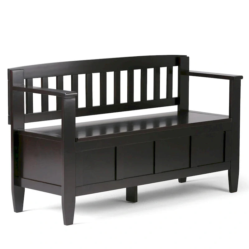 WYNDENHALL Riverside SOLID WOOD 48 inch Wide Contemporary Entryway Storage Bench - 20 inch wide