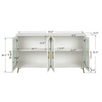 Wood TV Stand with Storage Cabinet and Adjustable Shelves - N/A
