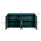 Wood TV Stand with Storage Cabinet and Adjustable Shelves - N/A