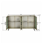 Wood TV Stand with Storage Cabinet and Adjustable Shelves - N/A