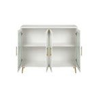 Wood TV Stand with Storage Cabinet and Adjustable Shelves - N/A