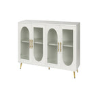 Wood TV Stand with Storage Cabinet and Adjustable Shelves - N/A