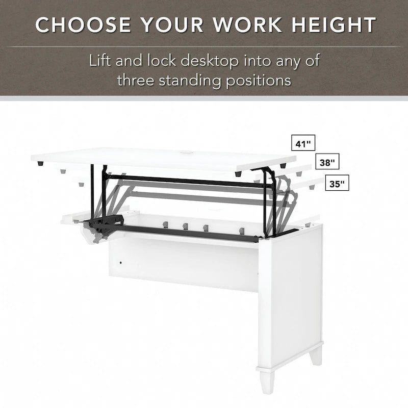 Bush Furniture Somerset 42W 3 Position Sit to Stand Return