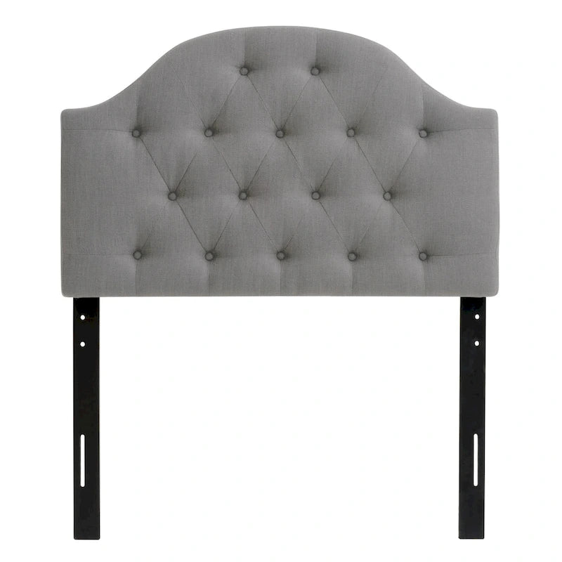 CorLiving Calera Diamond Tufted Fabric Arched Panel Headboard - Twin