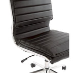 Armless Mid Back Professional Managers Faux Leather Chair with Chrome Base