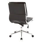 Armless Mid Back Professional Managers Faux Leather Chair with Chrome Base