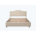 Elegant Platform Bed,Buckle Shaped Backrest,With Four Storage Drawer