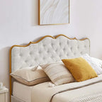 Elegant Platform Bed,Buckle Shaped Backrest,With Four Storage Drawer