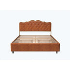 Elegant Platform Bed,Buckle Shaped Backrest,With Four Storage Drawer