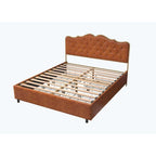 Elegant Platform Bed,Buckle Shaped Backrest,With Four Storage Drawer