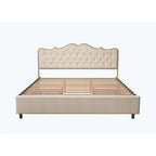 Elegant Platform Bed,Buckle Shaped Backrest,With Four Storage Drawer