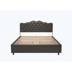 Elegant Platform Bed,Buckle Shaped Backrest,With Four Storage Drawer