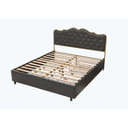 Elegant Platform Bed,Buckle Shaped Backrest,With Four Storage Drawer